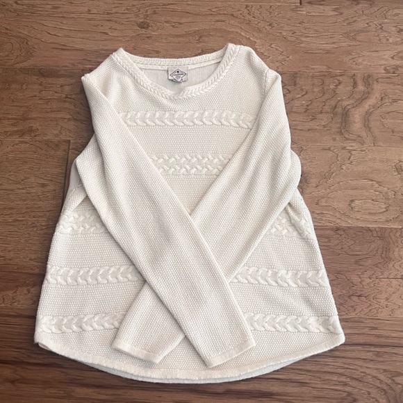 St. John's Bay Women's Ivory Cable Knit Sweater - Picture 4 of 5